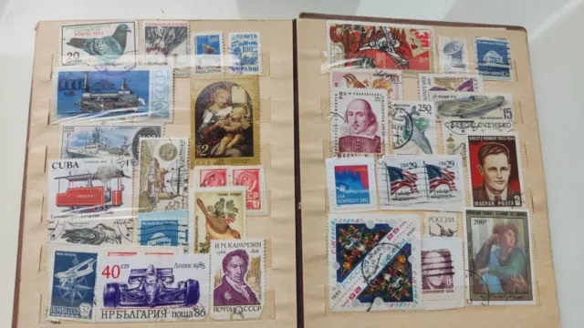 Album soviétique avec timbres, Tchécoslovaquie, Bulgarie, URSS, pays des...