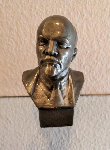 Buste Vladimir Ilitch Lénine 14cm années 1970 fabriqué en URSS Métal (Silumin)