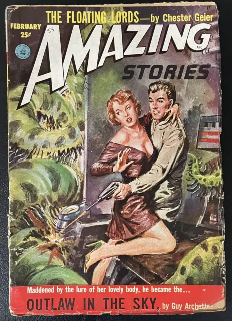 Vintage Amazing Stories, Pulp Fiction Magazine, Vol 27, No. 2, February 195?
