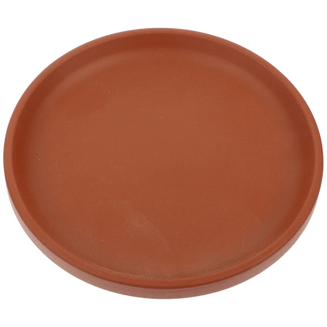KONTONTY Soucoupe Pour Pot De Fleurs En Argile Rouge 12 Cm - Plateau Égouttoir Céramique Rond Anti-Dégât