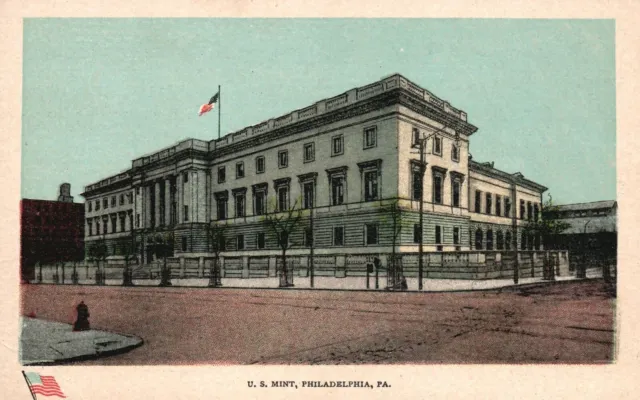 Vintage Postcard 1920's United State Mint Building Philadelphia Pennsylvania PA