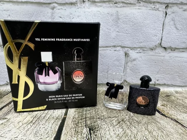YSL Yves Saint Laurent MINI EDP Gift Set, Mon Paris & Black Opium 7.5ml x 2