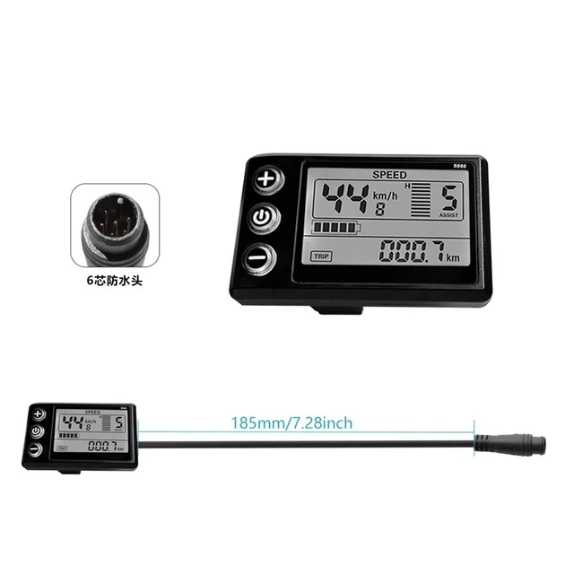 Écran LCD KT-LCD4 Pour Vélo électrique - Compatible 24V/36V/48V, Affichage Vitesse, Distance, Batterie