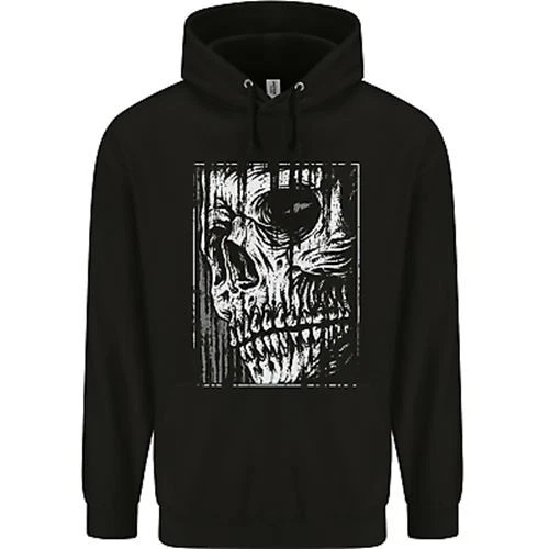 Grim Reaper Skull Gothic Biker Demon Childrens Kids Hoodie