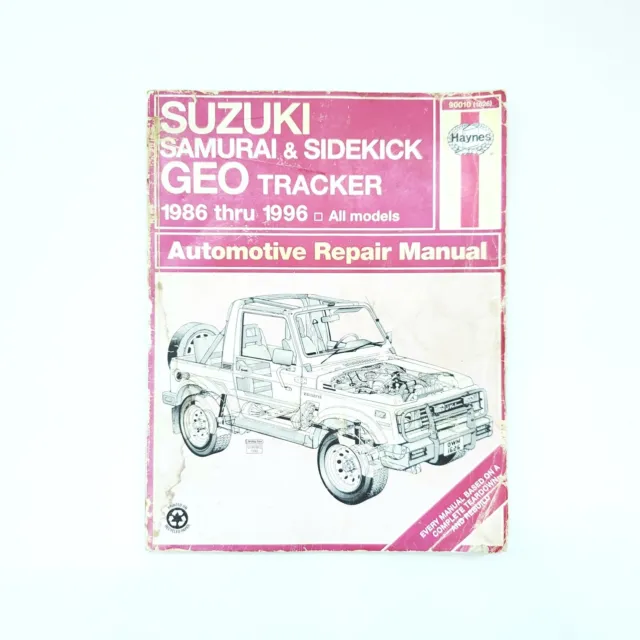 Suzuki Samurai & Sidekick Geo Tracker 1986-1989 Repair Manual Haynes 1626 - Used
