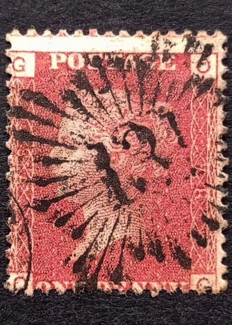 GB Queen Victoria Penny Red SG.43 Pl.78 Used Edinburgh Brunswick Star  VF