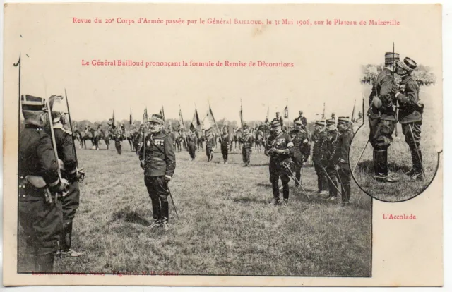 MALZEVILLE - CPA 54 - Militaires Revue 20eme corps d'armée Remise de décorations