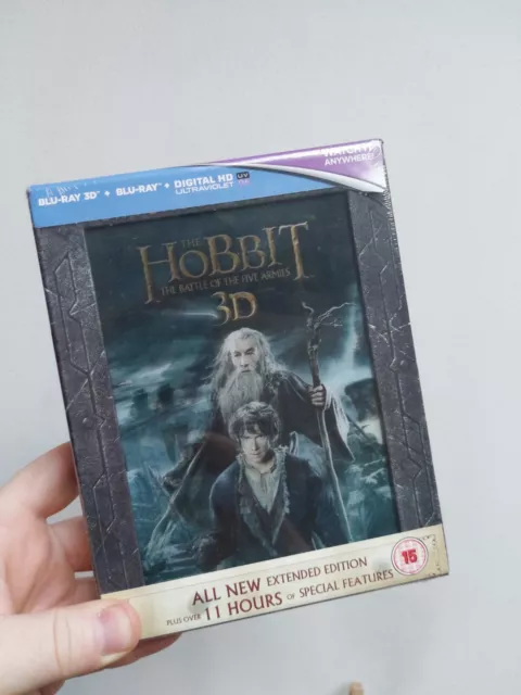 THE HOBBIT BATTLE OF THE FIVE ARMIES Extended Edition Blu-ray 3D Movie New...