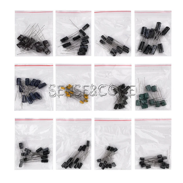 120PCS Electrolytic Capacitors Set 0.22UF~470UF 12Kind 10PCS Capacitors Kit