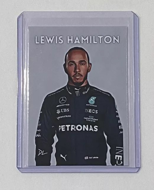 Tarjeta coleccionable Lewis Hamilton edición limitada firmada por artista Fórmula 1 2/10