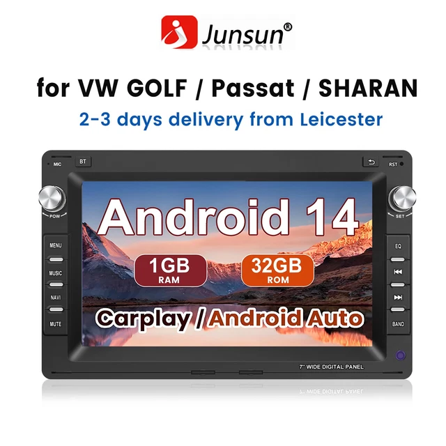 For VW Golf 4 MK4 Passat B5 Polo Android 14 1+32G Carplay Car Stereo GPS Navi FM