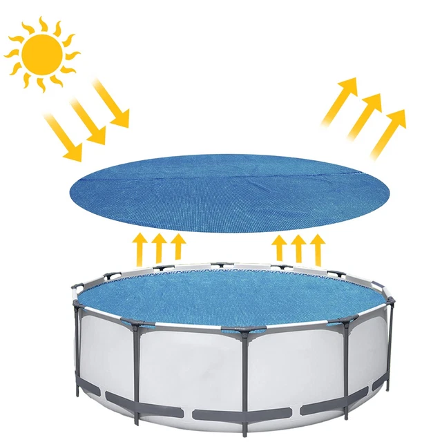 12FT ROUND SOLAR Pool Cover Steel Pro Swimming Pool Paddling Pool £29.