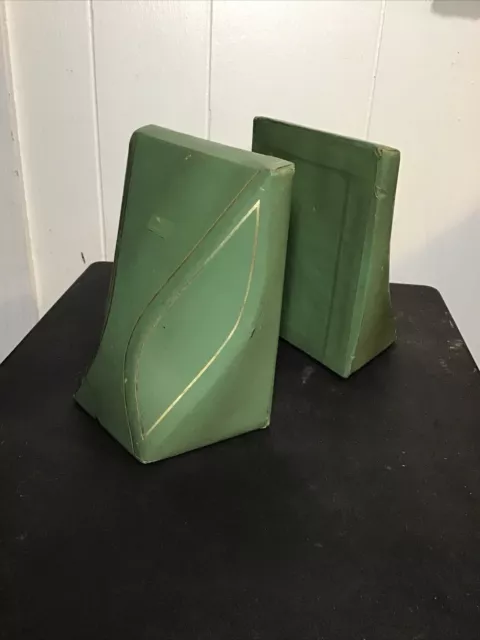 Pair Vintage Industrial Mid Century Modern Mcm Angular Bookends