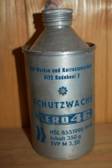 Alte Blechdose Minol DDR,Schutzwachs,Tankstelle,Oldtimer,Deko.Retro,VEB Radebeul