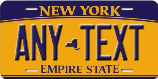 New York PERSONALIZED CUSTOM ALUMINUM LICENSE PLATE Map Tag Any Text Your Name