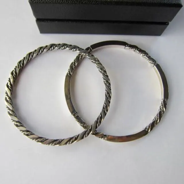 Georg Jensen Sterling Silver Bangle #A17C 17B set of 2 Cuff Bracelet Denmark