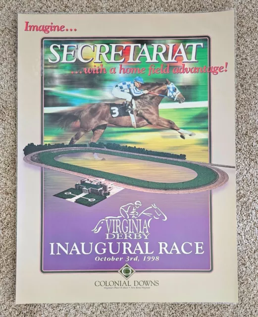 Virginia Derby 1998 Inaugural Race At Colonial Downs Antique Original Poster