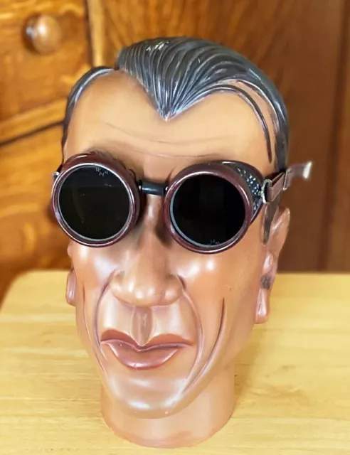VINTAGE SAFETY GOGGLES Glasses AO Duralite_Biker Driving Aviator_ SteamPunk_BOX