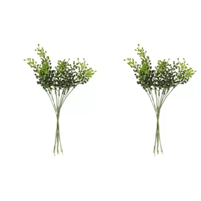 20 pcs tiges de plante simulées Faux Green Plant Picks Matières de fleurs de