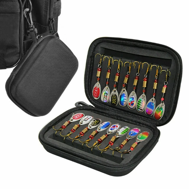 16 Stück Spinner Angelzubehör Angeln Set Mini Wobbler Kunstköder blinker Haken D