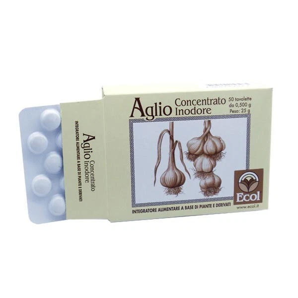 Inodore AGLIO CONCENTRATO INODORE integratore alimentare 50 tavolette Ecol EUR ...
