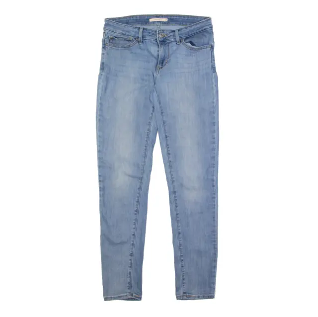LEVI'S 711 Jeans da donna blu denim sottili pietra skinny lavati W27 L30