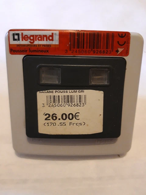 Poussoir Lumineux Complet Opalis Legrand 1 Bouton - Neuf - Référence 92406 - 10A