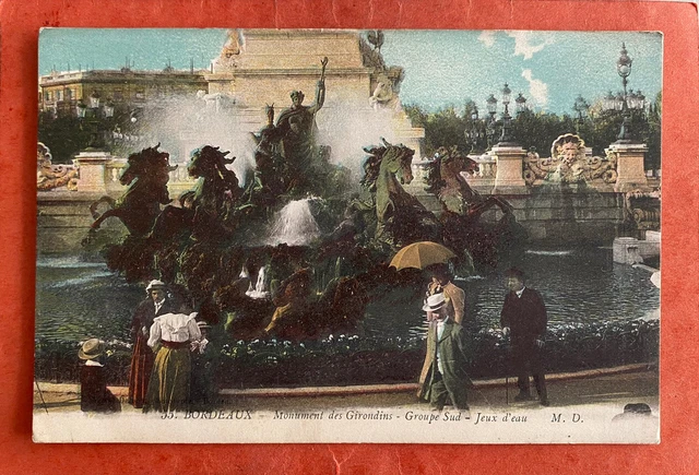 cpa 33 BORDEAUX - Monument des Girondins - Southern Group - Water Games