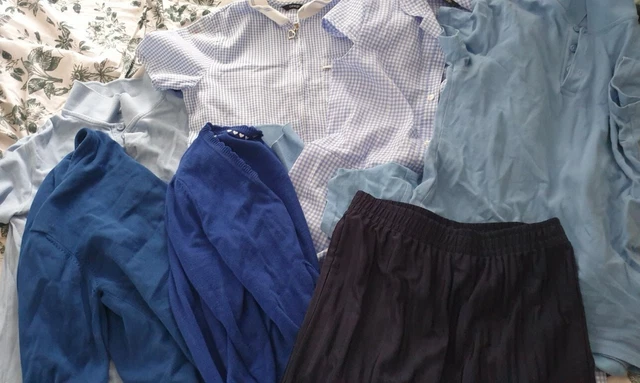 Girl 9-12 Years School Blue Uniform Bundle Dresses Tops Tshirt And More