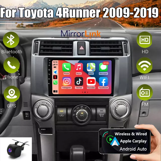 Android 13 Apple Carplay Car Stereo Radio GPS Navi For Toyota 4Runner 2009-2019