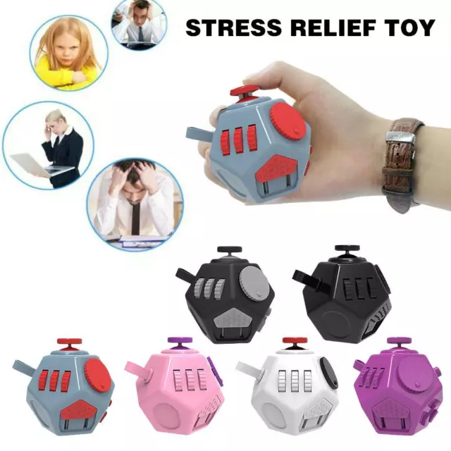 12-Sided Hexagon Desk Toy Anxiety Stress Relief Cubes Children Adult New L1