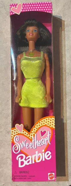 1997 Vtg Sweetheart Barbie Doll Brunette Hair Neon Dress NIB!!