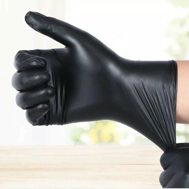 Disposable Latex Gloves 20/100pcs/Medical-Food Mechanic Black Work Powder Free