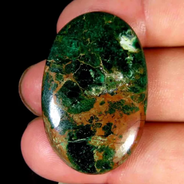 50.40Cts.100%Natural Chrysocolla In Malachite Oval Cabochon 24x36x5mm Gemstone
