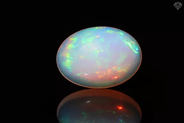 Weiß Äthiopische Opal Regenbogen Feuer Natürlich Edelstein 7.86ct. Oval Cabochon