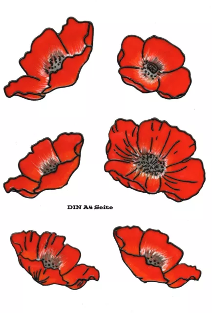 Window Color Bild Fensterbild Aufkleber  "  Mohnblume  " 265