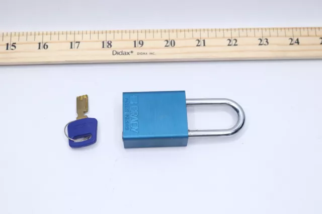 Brady SafeKey Lockout Padlock Anodized Aluminum Blue 1.5" Y4651777