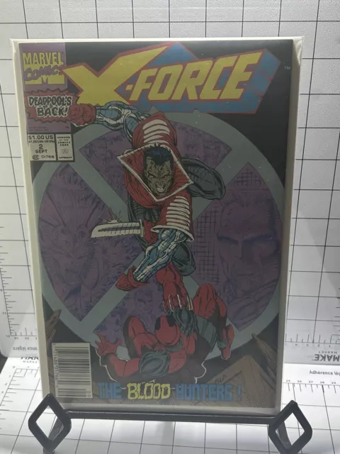 X-FORCE #2.  Newsstand Edition.   Deadpool 2nd Appearance. 9.4+ NM