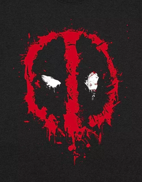 Deadpool T Shirt Splat Face Logo Official Unisex Black XXL Black 2