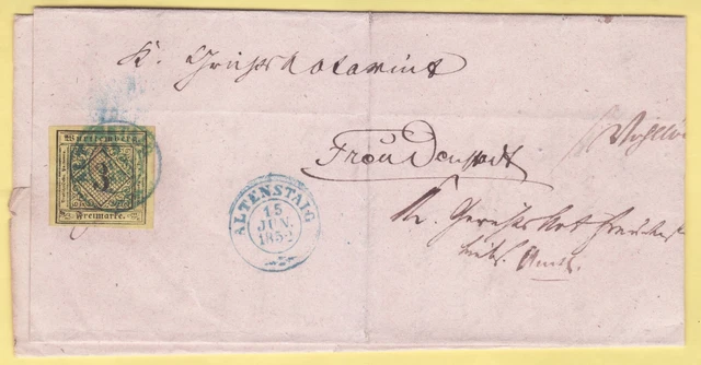 ## AD Württ. MiNr 2 aI BRIEF , ALTENSTAIG - FREUDENSTADT, BPP - GEPRÜFT , LUXUS