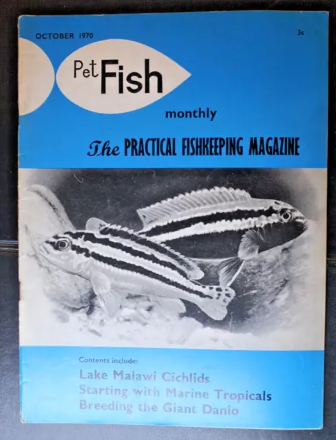 Pet Fish Monthly (Practical Fishkeeping)  Oct 1970 - Vintage Tropical Aquarium