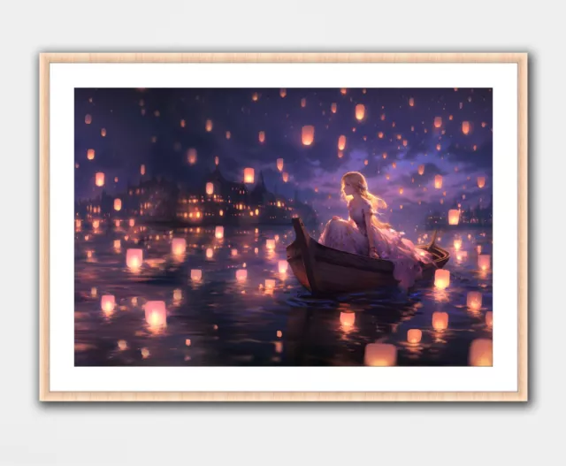 Rapunzel Tangled Anime Fan Art Print Wall Home Decor Poster Baby Disney Princess