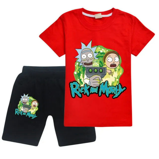 Nuovi pantaloncini ragazzi ragazze Rick and morty t-shirt estate casual set bambini regalo di compleanno 5