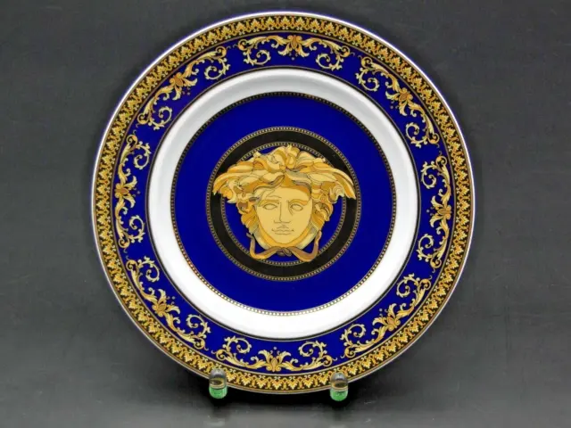 Teller,Rosenthal,Versace,Medusa Blue,Medusakopf,Ikarus,blau,Porzellan,ca. 18,3cm