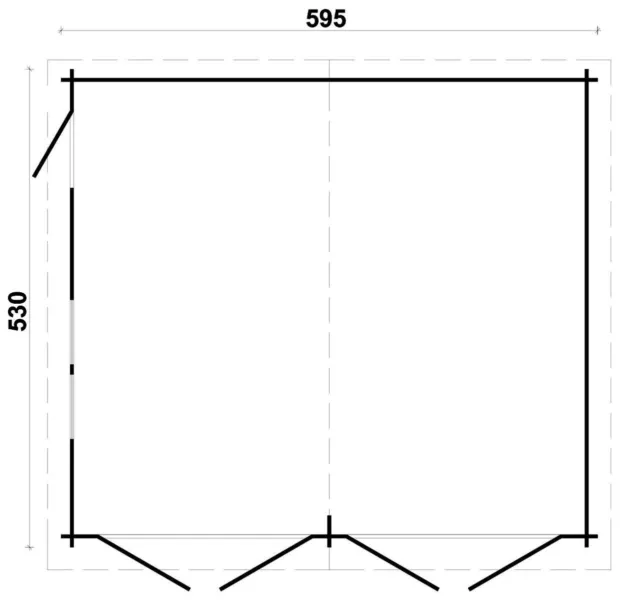 Doppelgarage D-70 Holz 595x530 cm Autogarage Holzgarage Überdachung 2