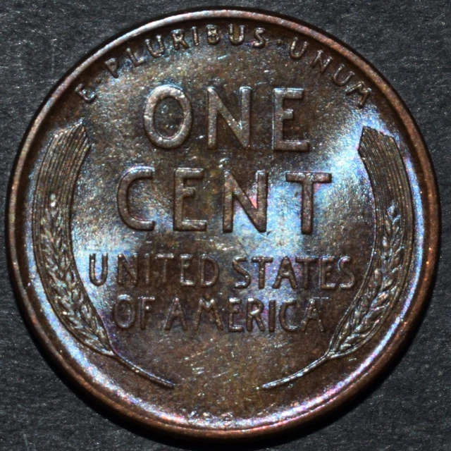 1909 VDB Lincoln Wheat Cent, Brilliant Uncirculated Penny Rare Blue BU - 56Z