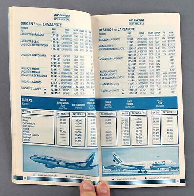 Air Europa Airline Timetables X 5 - 1997 2000 2001 2002 2003 Spain 2