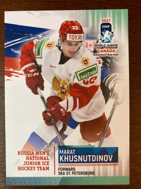 2021 Marat Khusnutdinov BY cards IIHF U20 World Championship Team Russia Wild RC