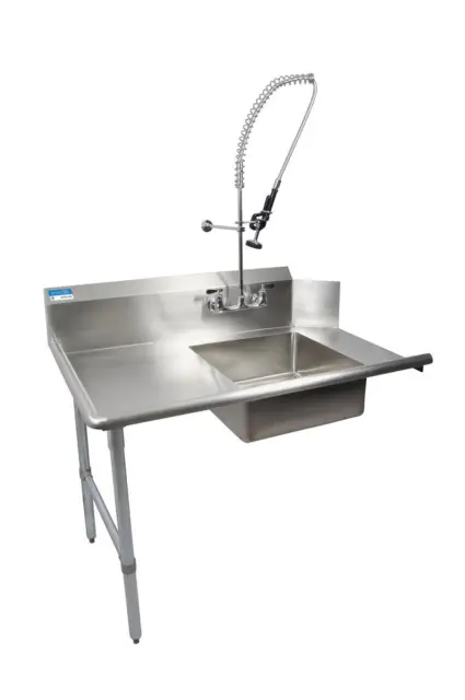 BK Resources 72" Soiled Straight Dishtable Left Side w/ Pre-Rinse Faucet