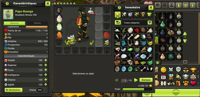 Compte Dofus Forgelance Niveau 200 - Opti 11/6 - Full Parcho - PC